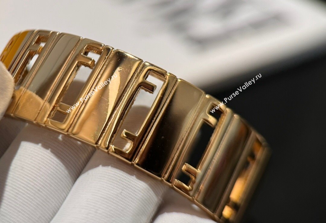 Fendi Stripes Cuff Bracelet Gold 2023 (YF-231207068)