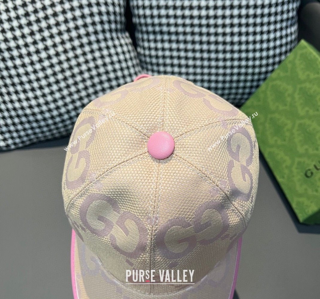 Gucci Jumbo GG Baseball Hat Pink 2023 1206 (XMN-231206029)