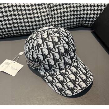 Dior Oblique Baseball Hat with Side Signature White/Black 2023 1206 (XMN-231206031)