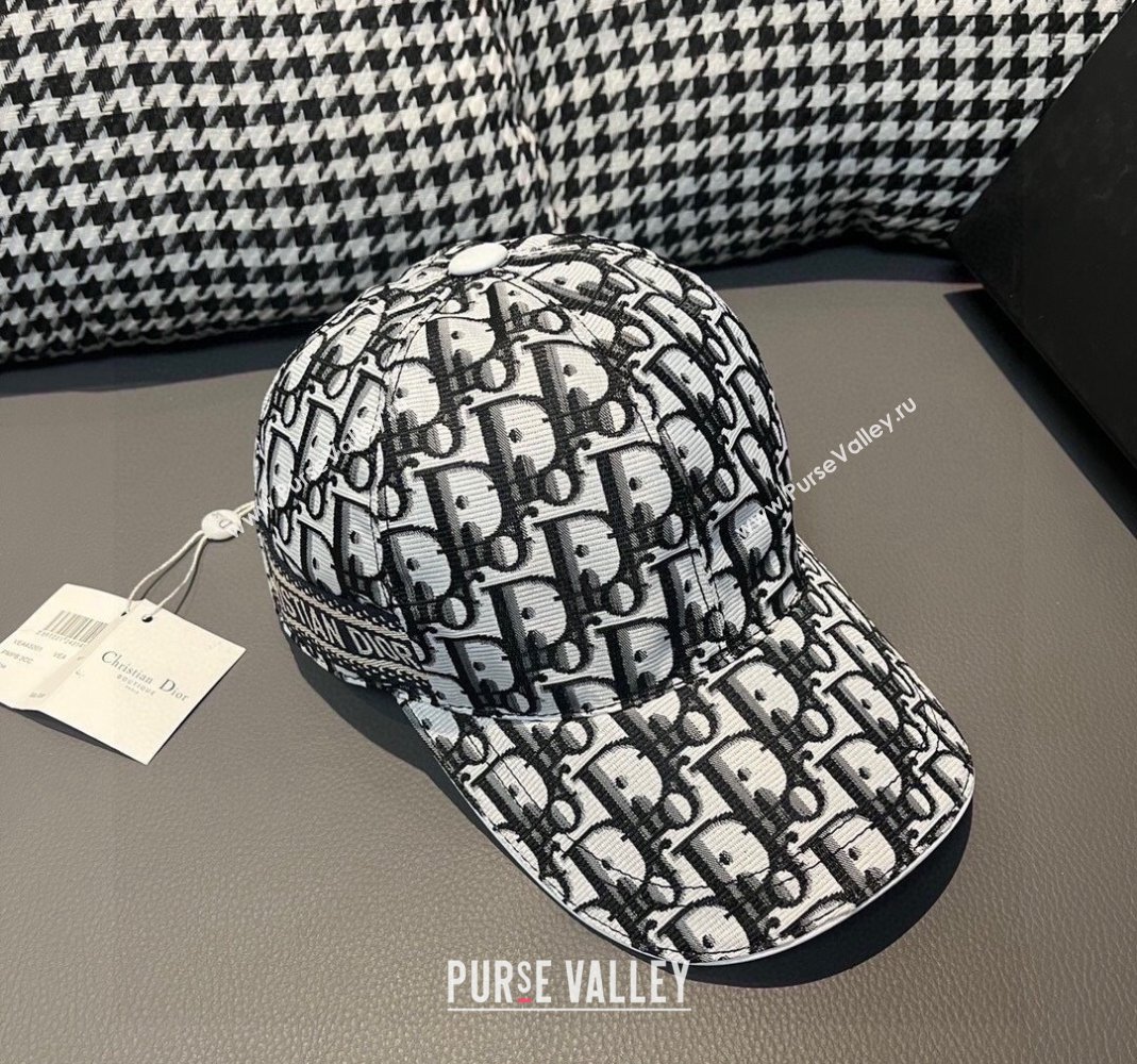 Dior Oblique Baseball Hat with Side Signature White/Black 2023 1206 (XMN-231206031)