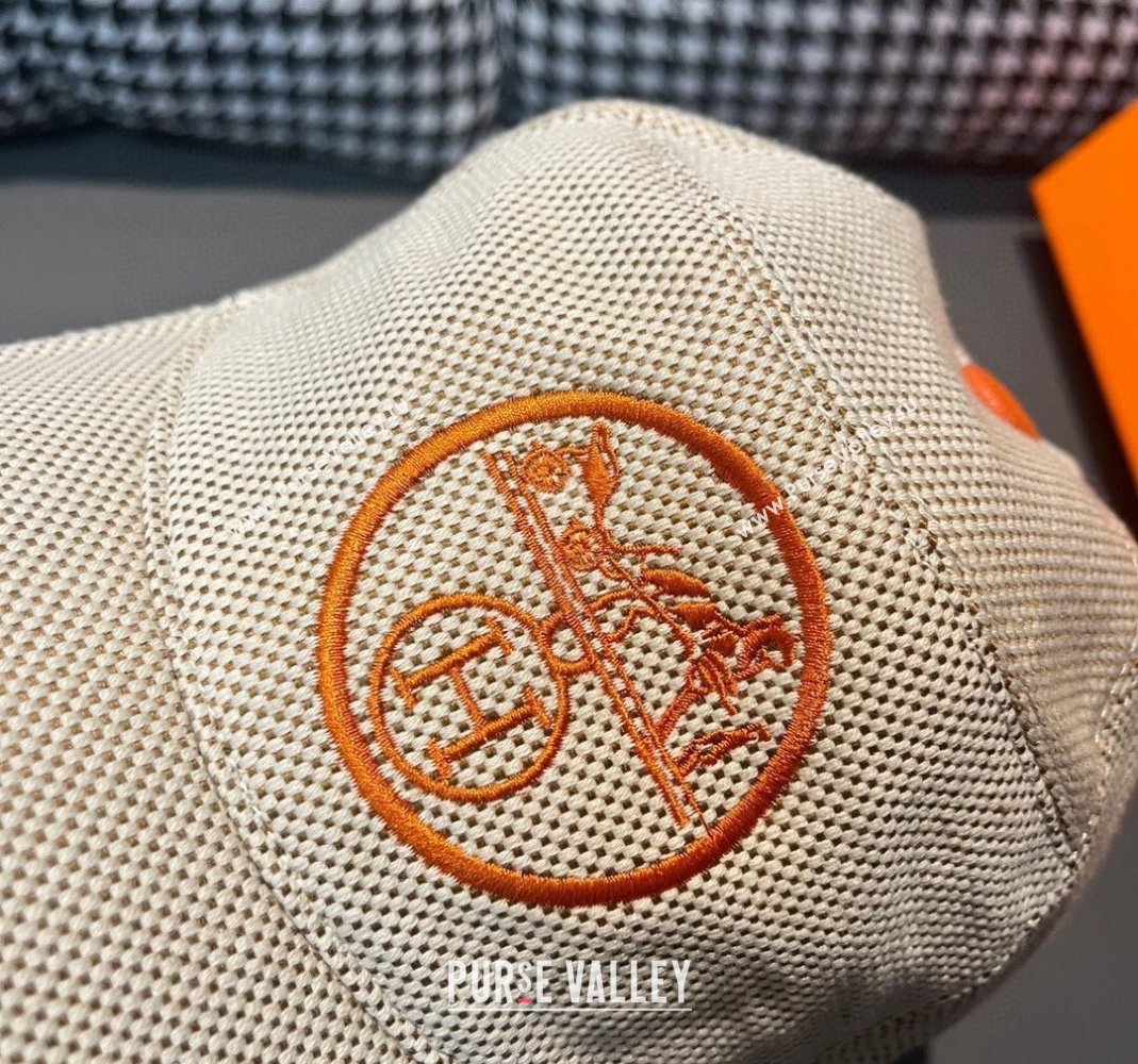 Hermes Baseball Hat with Logo Beige/Orange 2023 1206 (XMN-231206034)