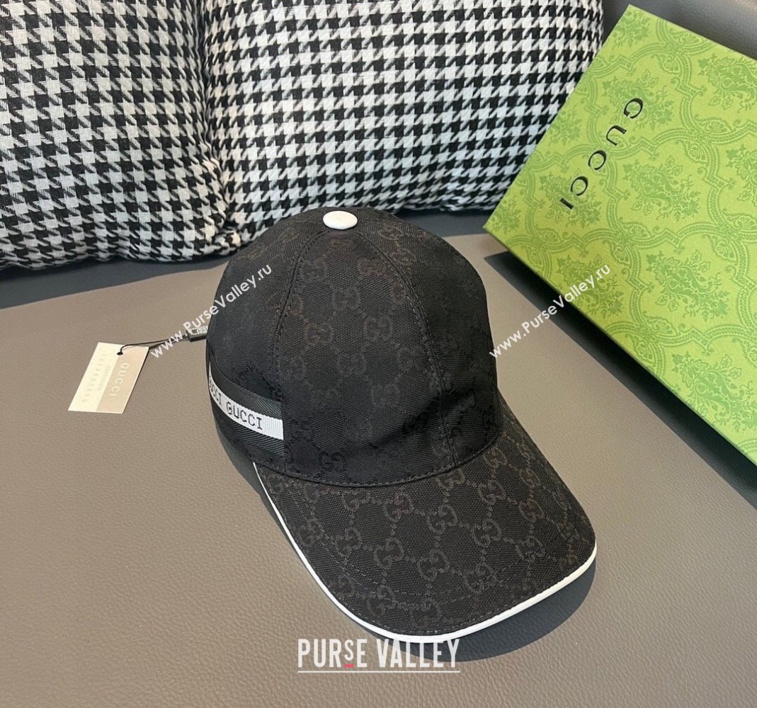 Gucci GG Baseball Hat with Siganture Black 2023 1206 (XMN-231206038)