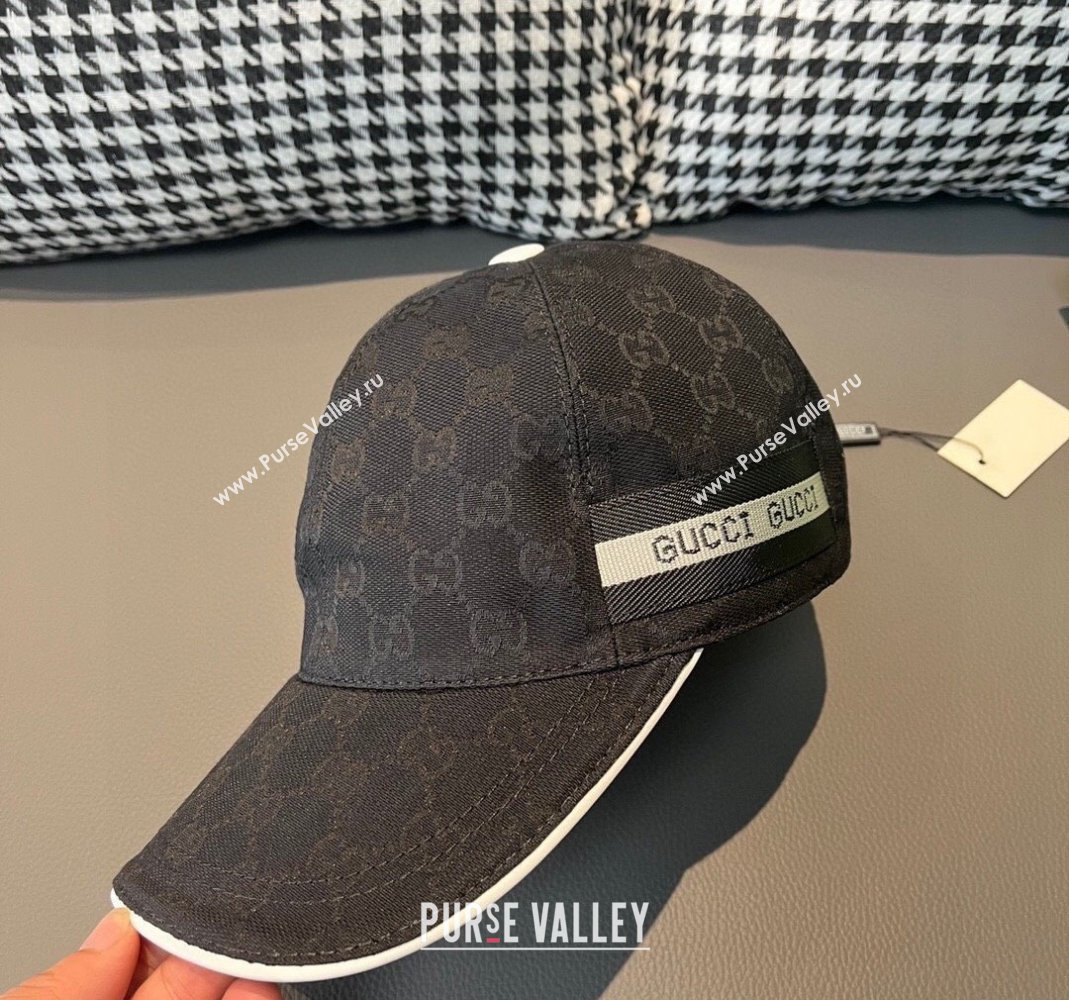 Gucci GG Baseball Hat with Siganture Black 2023 1206 (XMN-231206038)