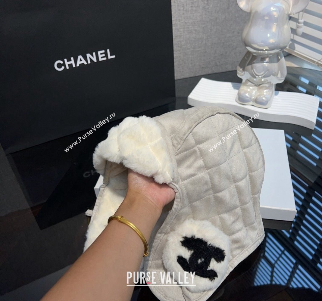 Chanel Wool Chapka Hat Light Grey 2023 1206 (MAO-231206048)