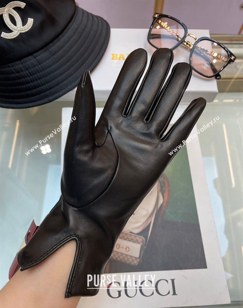 Bally Lambskin and Cashmere Gloves Black 2023 1206 (A-231206064)