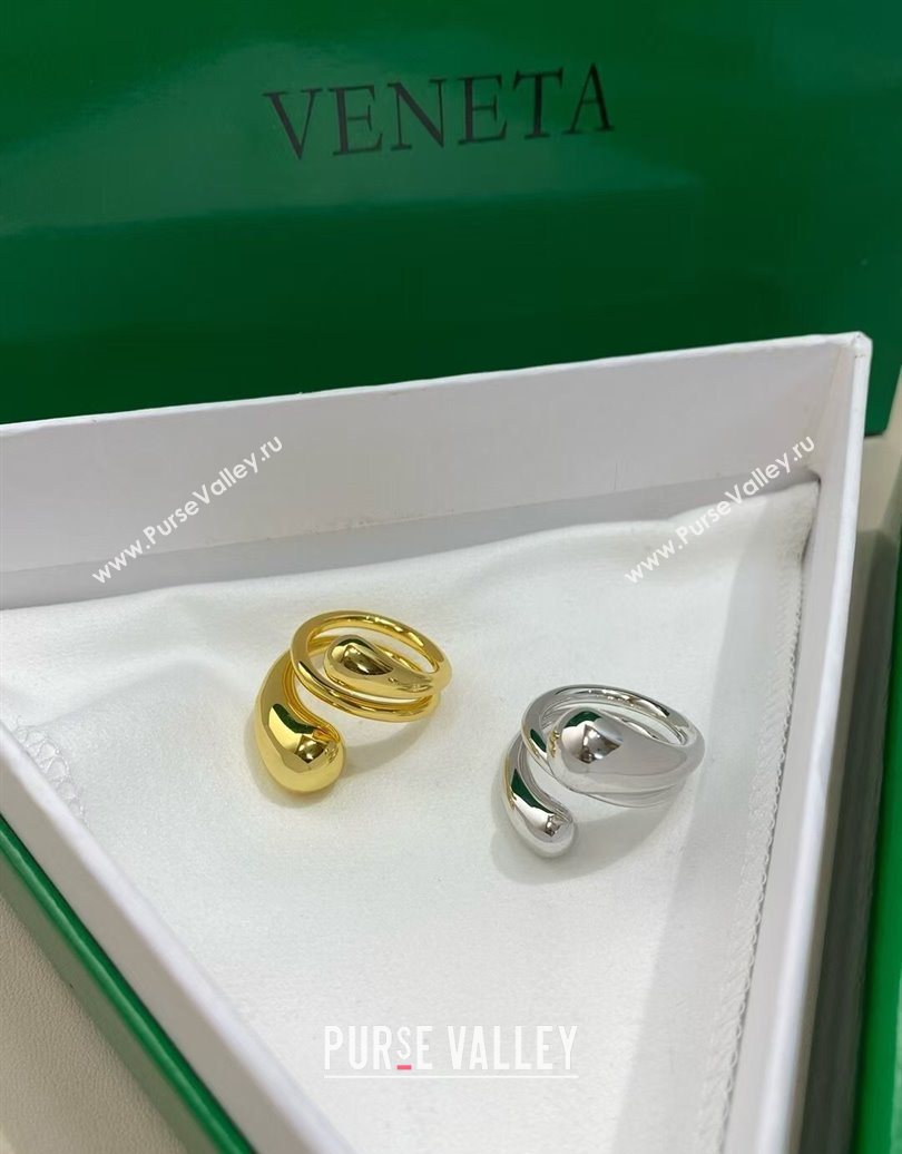 Bottega Veneta Drop Wrap Ring Silver 2025 0618 (YF-250618081)
