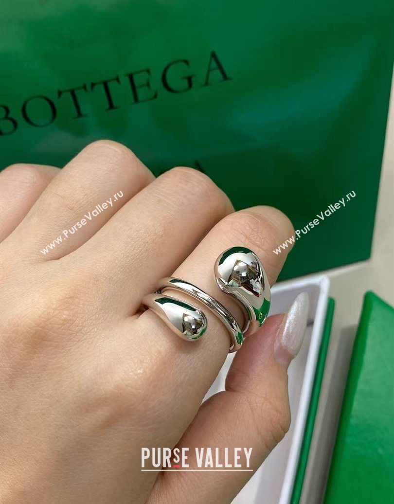 Bottega Veneta Drop Wrap Ring Silver 2025 0618 (YF-250618081)