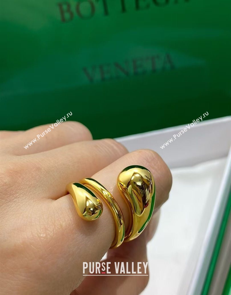 Bottega Veneta Drop Wrap Ring Gold 2025 0618 (YF-250618080)