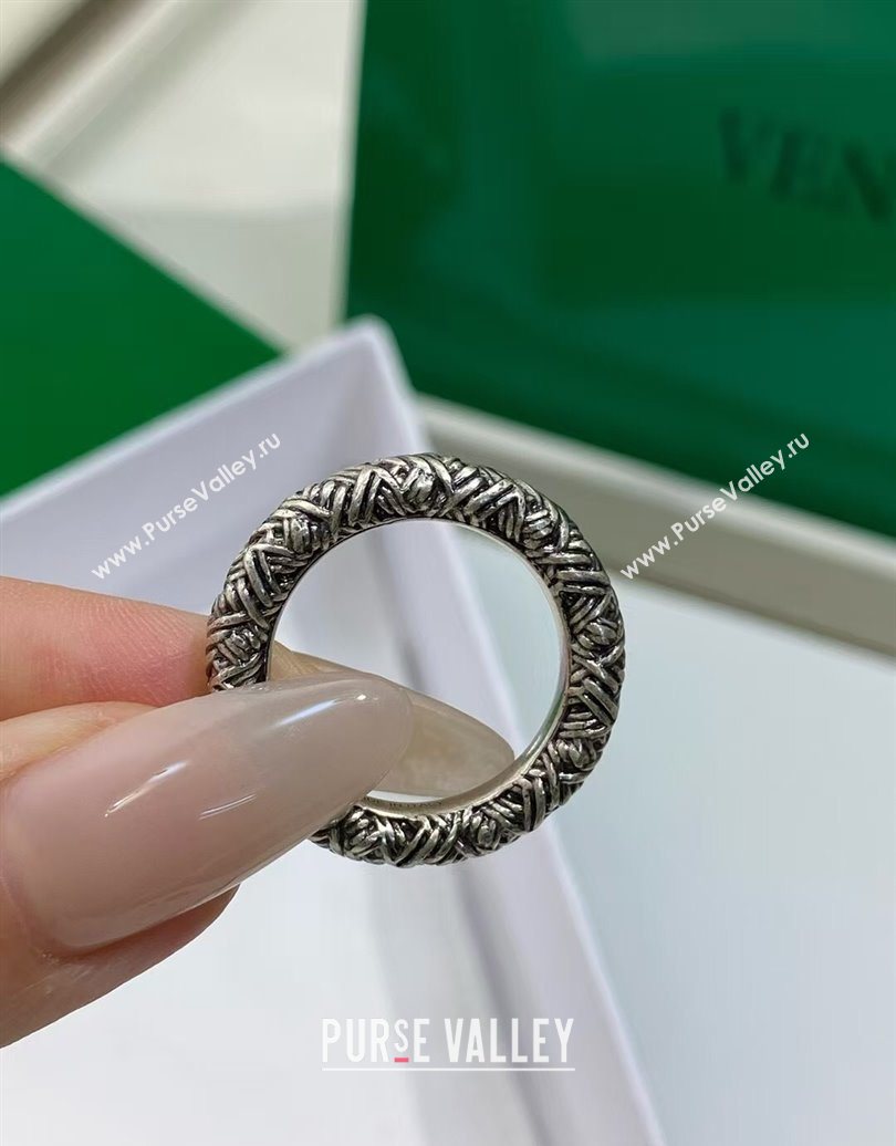 Bottega Veneta Intreccio Ring Aged Silver 2025 0618 (YF-250618082)