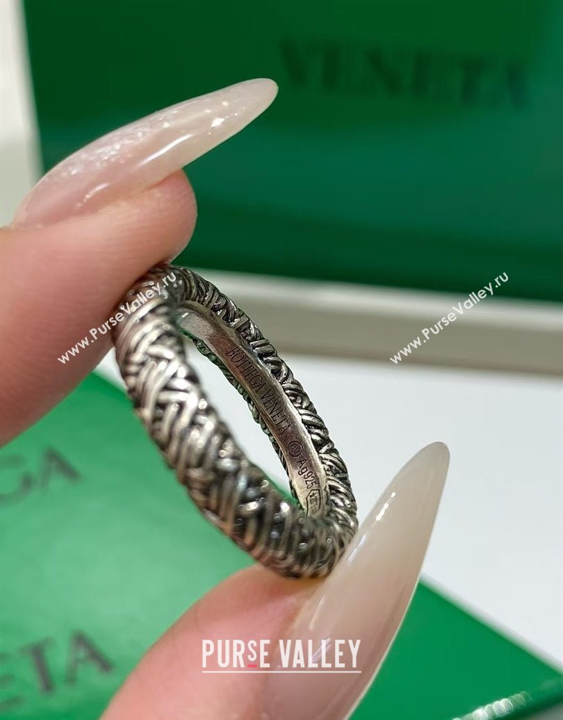 Bottega Veneta Intreccio Ring Aged Silver 2025 0618 (YF-250618082)