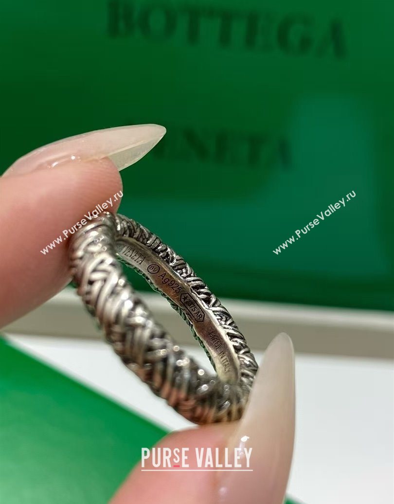 Bottega Veneta Intreccio Ring Aged Silver 2025 0618 (YF-250618082)