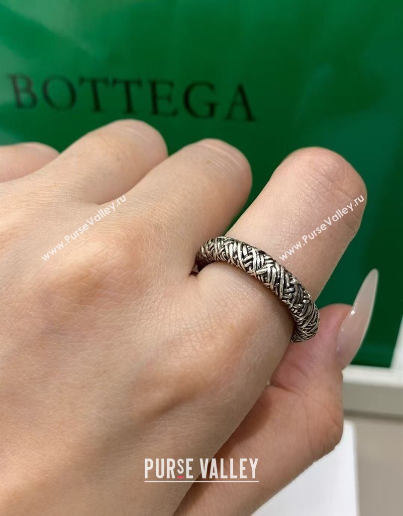Bottega Veneta Intreccio Ring Aged Silver 2025 0618 (YF-250618082)