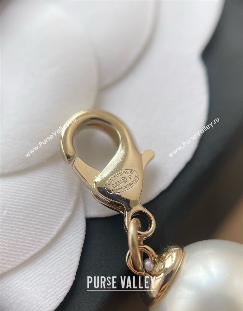 Chanel Pearls Necklace with Black CC 2025 0618 (YF-250618060)