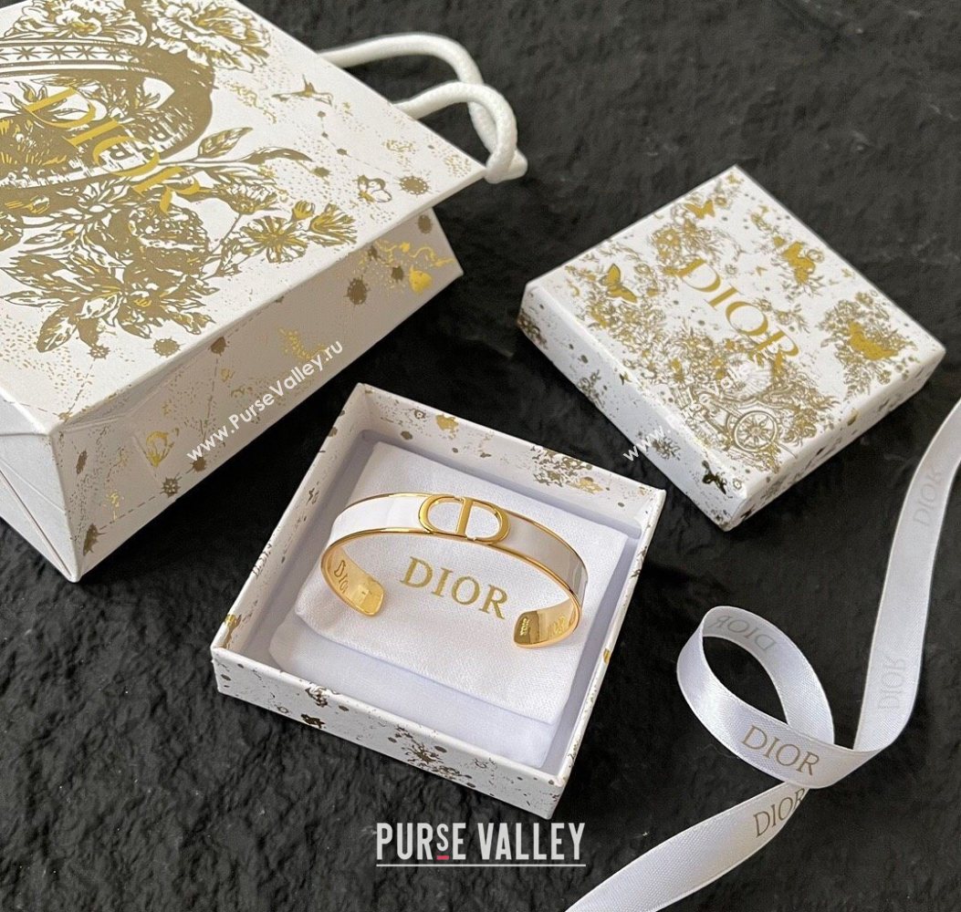 Dior 30 Montaigne CD Open Bracelet White 2025 (YF-250618103)