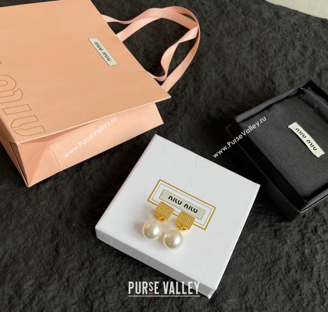 Miu Miu Pearls Short Earrings 2025 5IO132 (YF-250618114)