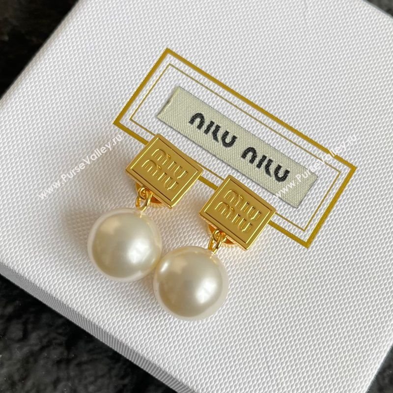 Miu Miu Pearls Short Earrings 2025 5IO132 (YF-250618114)