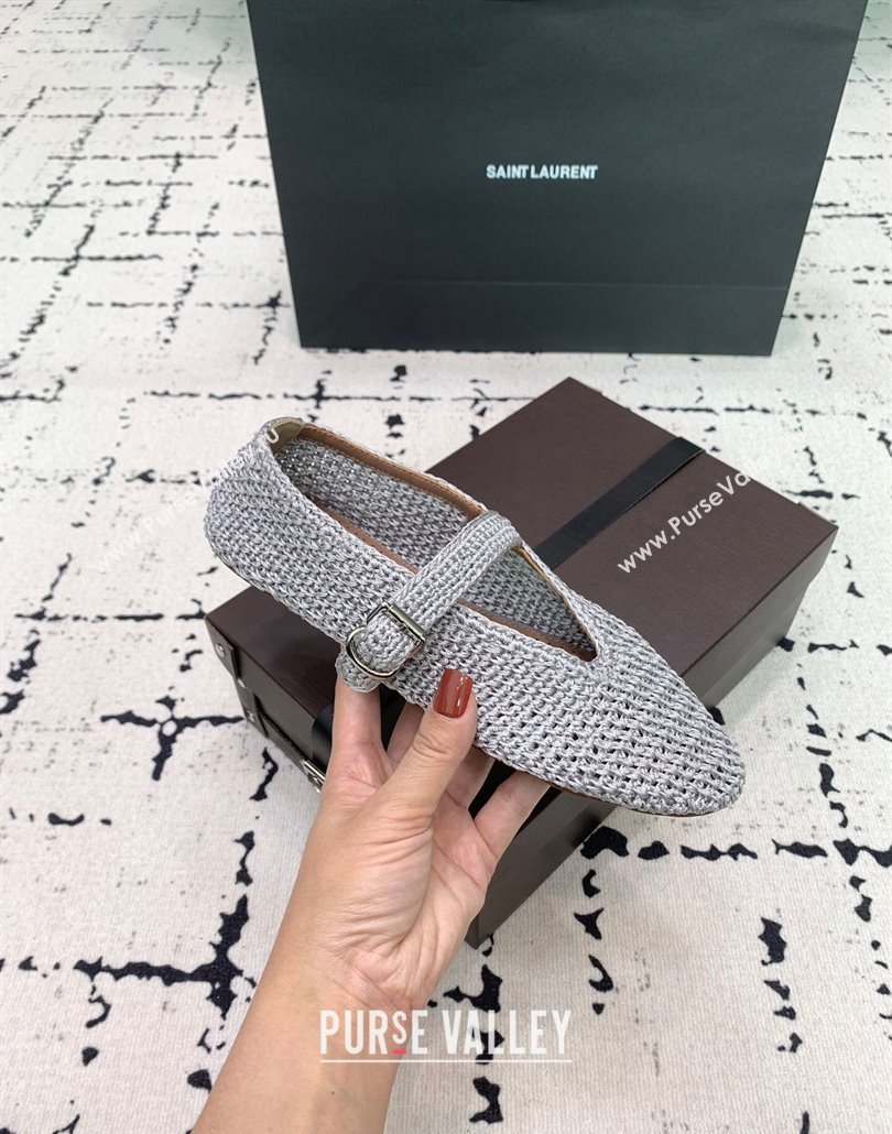 Maison Alaia Ballet Flats in Knitted Fiber Grey 2025 AL042802 (KER-250428078)