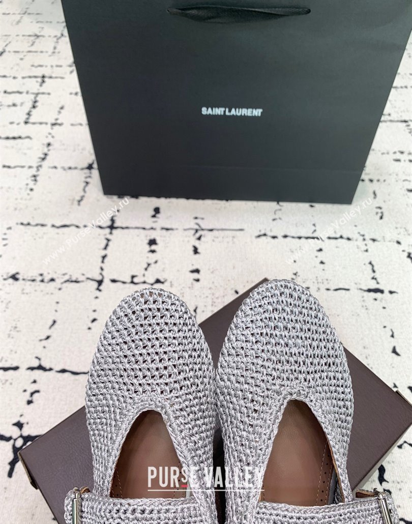 Maison Alaia Ballet Flats in Knitted Fiber Grey 2025 AL042802 (KER-250428078)