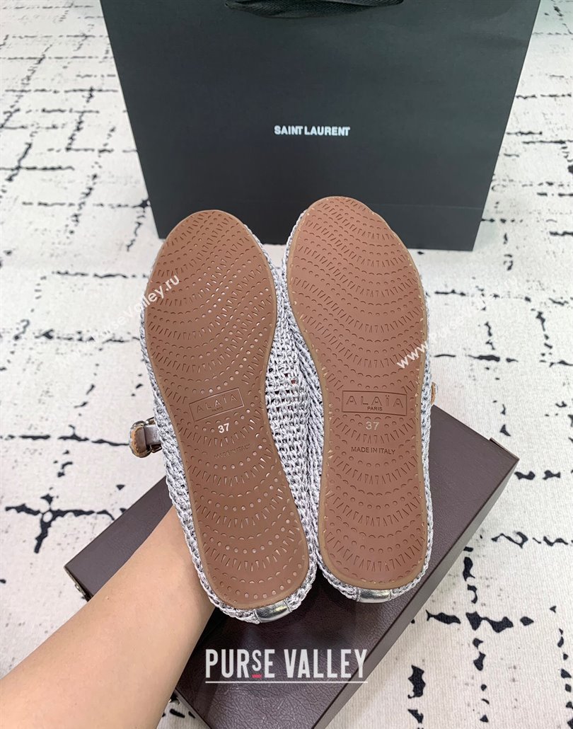Maison Alaia Ballet Flats in Knitted Fiber Grey 2025 AL042802 (KER-250428078)