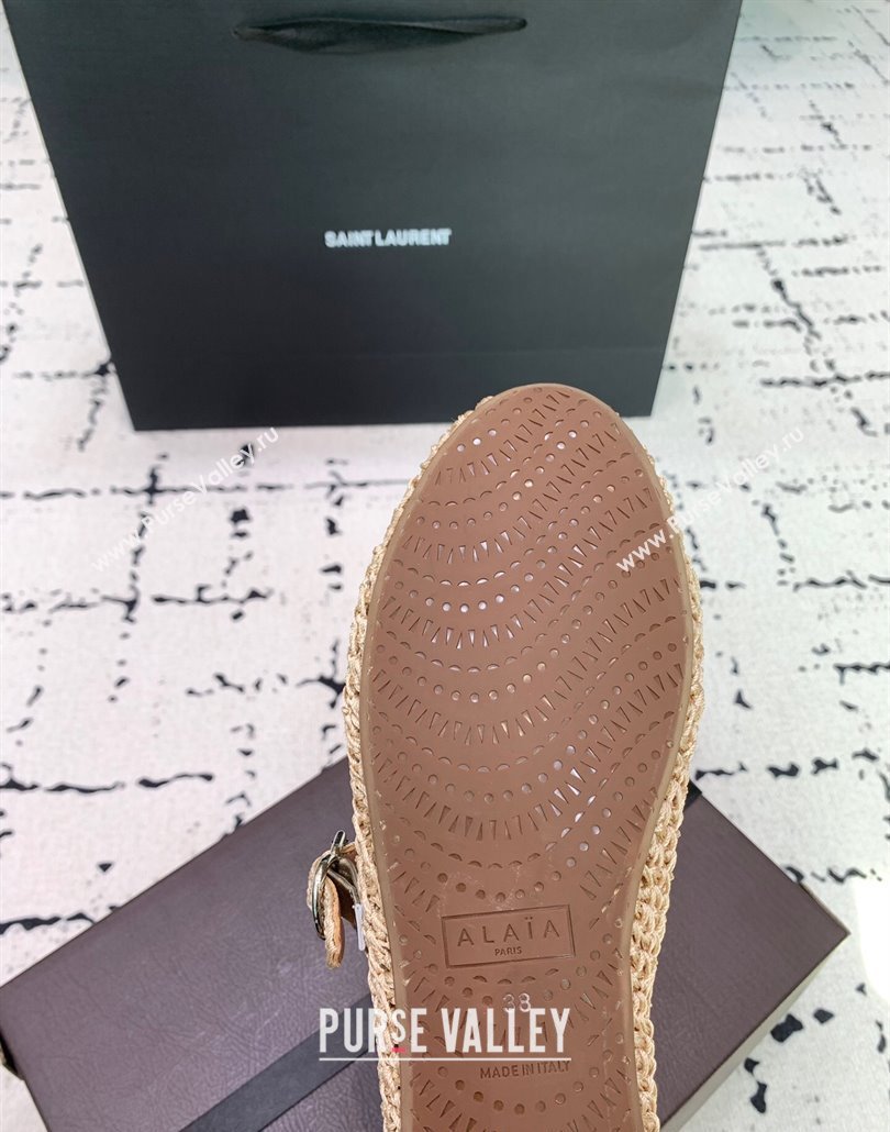 Maison Alaia Ballet Flats in Knitted Fiber Beige 2025 AL042802 (KER-250428075)