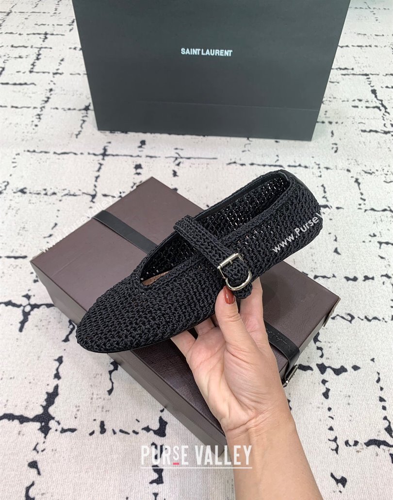 Maison Alaia Ballet Flats in Knitted Fiber Black 2025 AL042802 (KER-250428077)
