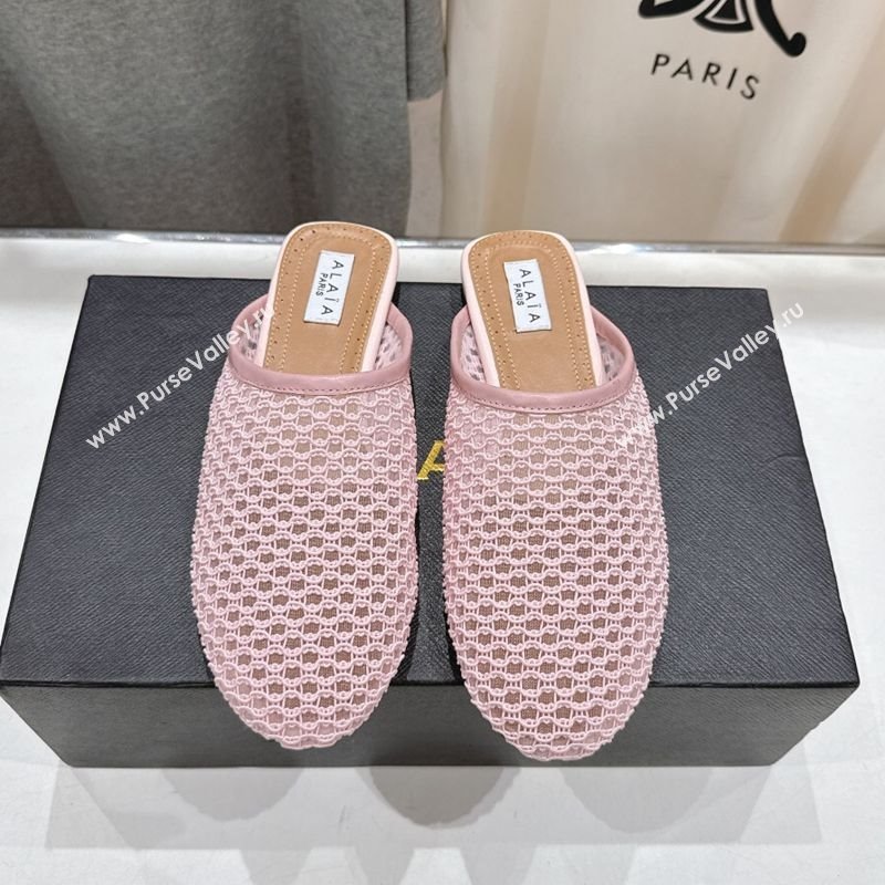 Alaia Flat Mesh Mules Light Pink 2025 AL060610 (MD-250606059)