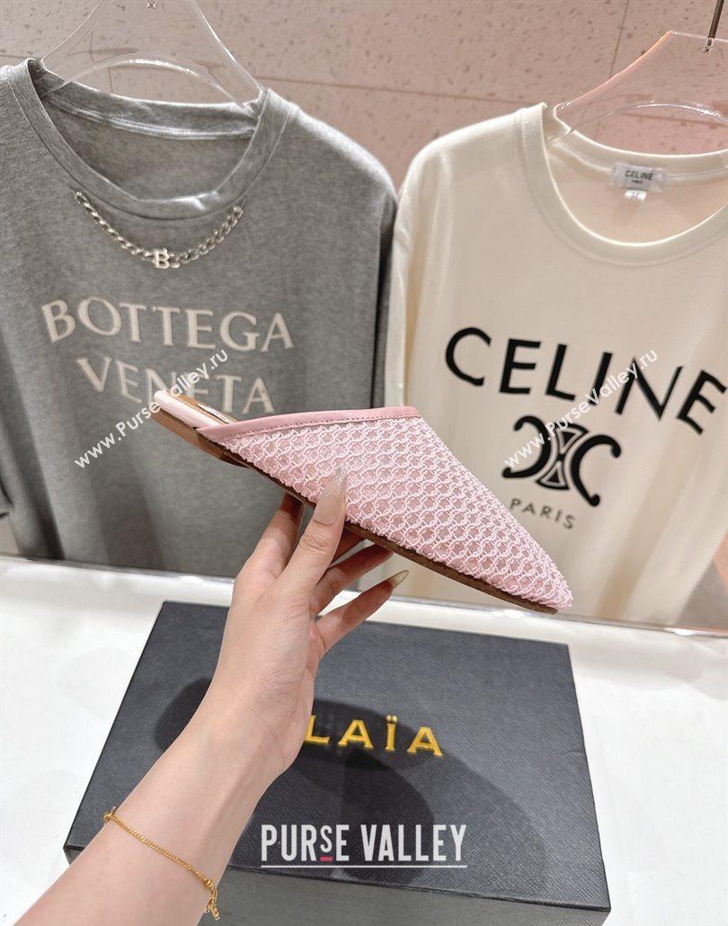 Alaia Flat Mesh Mules Light Pink 2025 AL060610 (MD-250606059)