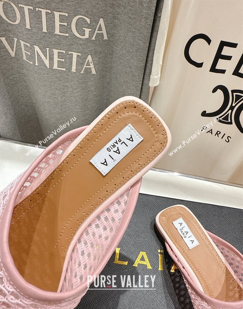 Alaia Flat Mesh Mules Light Pink 2025 AL060610 (MD-250606059)