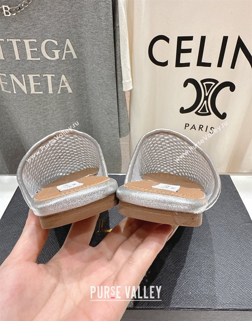 Alaia Flat Mesh Mules Silver 2025 AL060610 (MD-250606061)