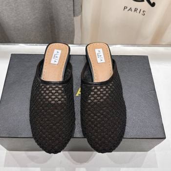 Alaia Flat Mesh Mules Black 2025 AL060610 (MD-250606062)