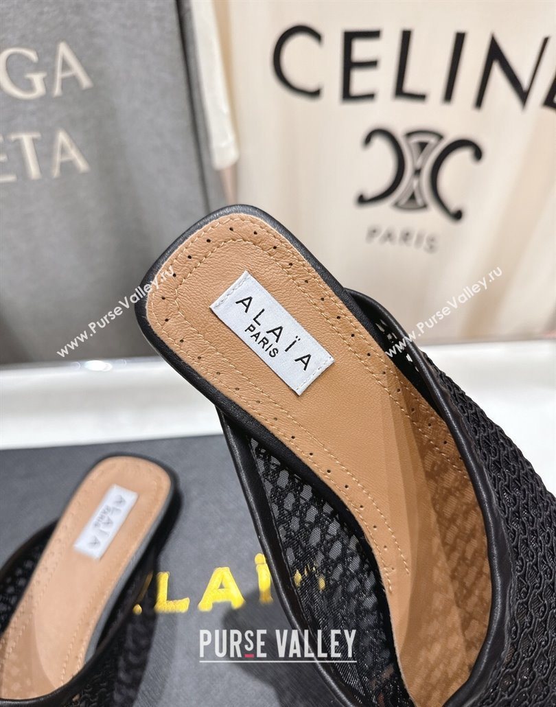 Alaia Flat Mesh Mules Black 2025 AL060610 (MD-250606062)