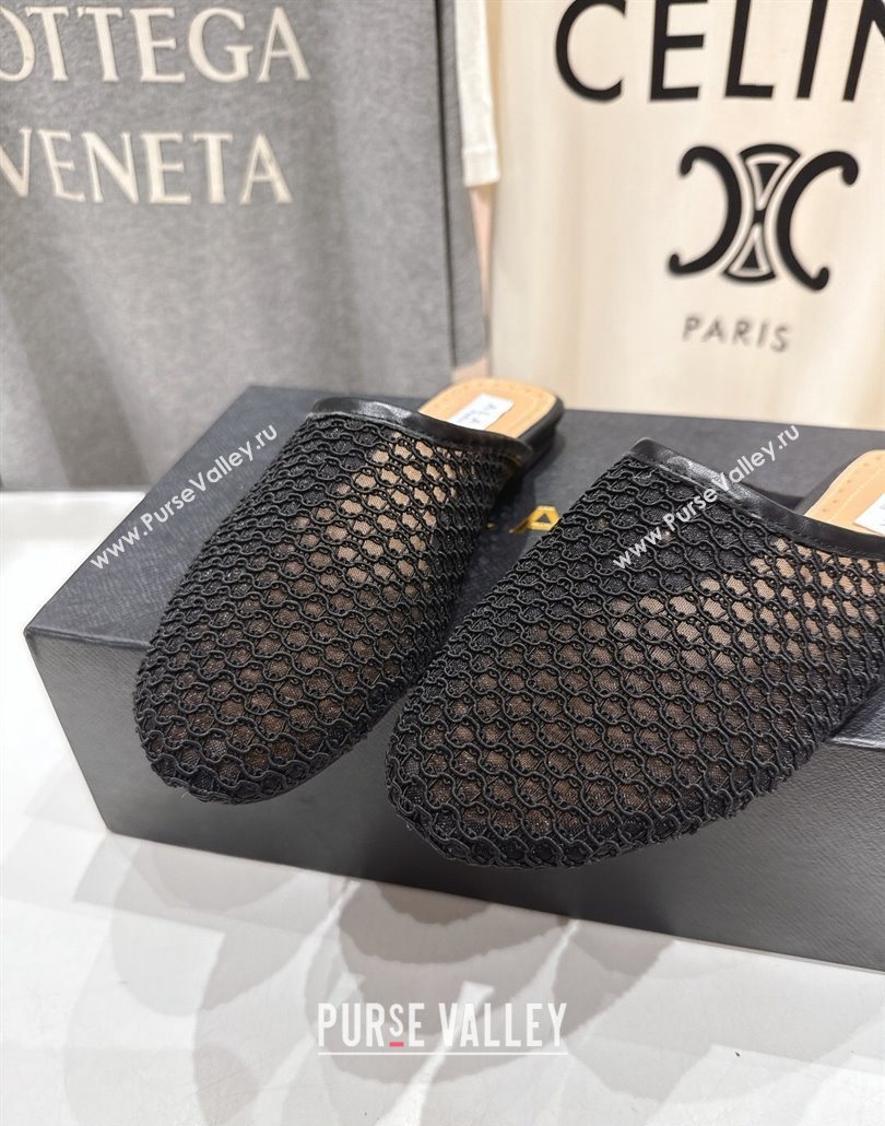 Alaia Flat Mesh Mules Black 2025 AL060610 (MD-250606062)