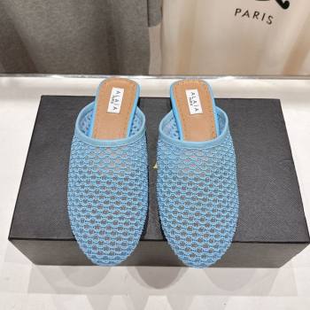 Alaia Flat Mesh Mules Blue 2025 AL060610 (MD-250606064)