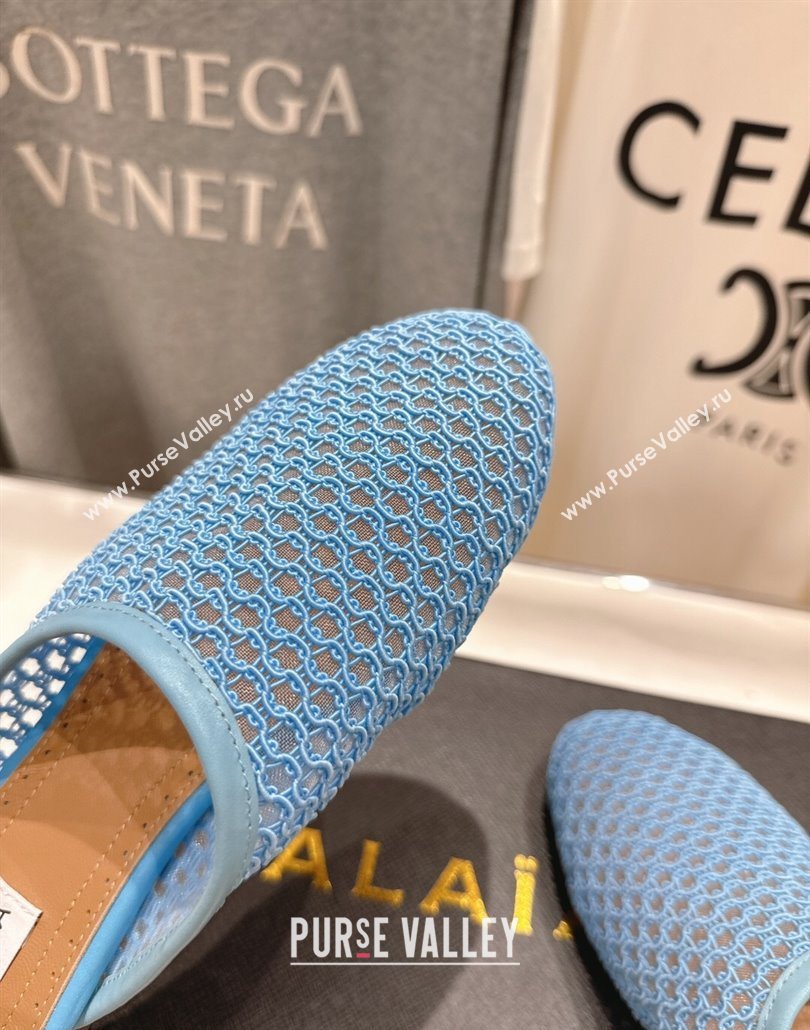 Alaia Flat Mesh Mules Blue 2025 AL060610 (MD-250606064)
