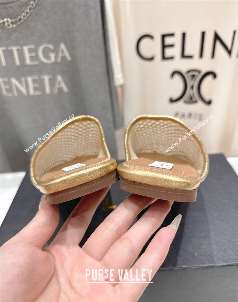 Alaia Flat Mesh Mules Gold 2025 AL060610 (MD-250606065)