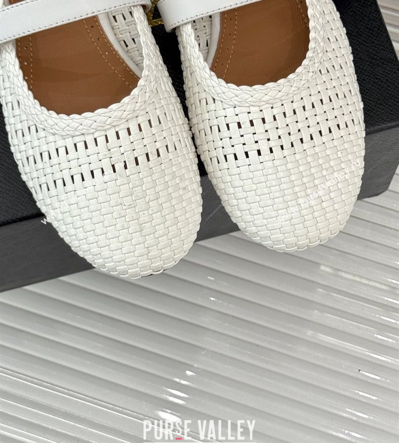 Alaia Ballet Flats in Woven Leather White2 2025 AL070902 (syt-250709031)