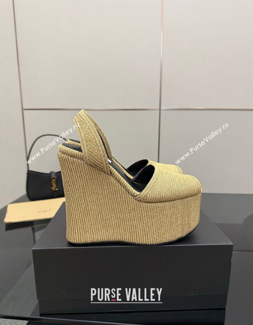 Alaia Wedge Sandals 11cm in Paper Straw Beige 2025 AL082704 (MD-250827103)