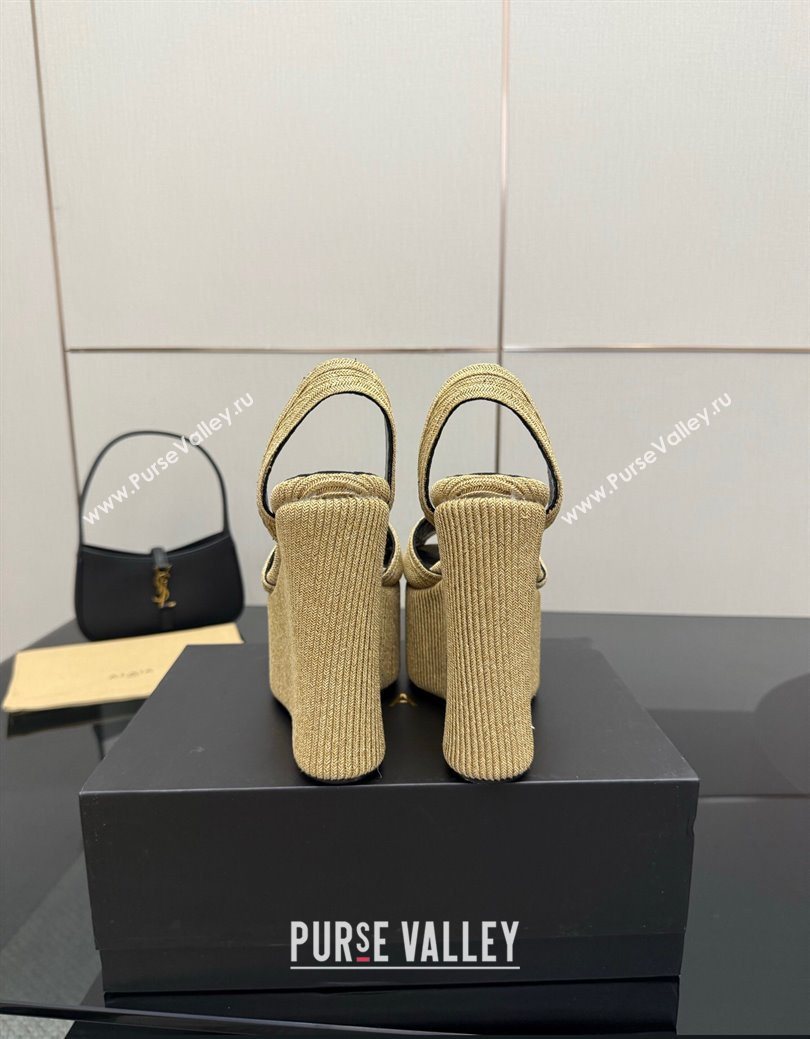 Alaia Wedge Sandals 11cm in Paper Straw Beige 2025 AL082704 (MD-250827103)