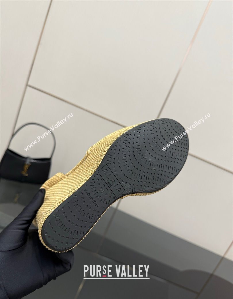 Alaia Wedge Sandals 11cm in Paper Straw Beige 2025 AL082704 (MD-250827103)