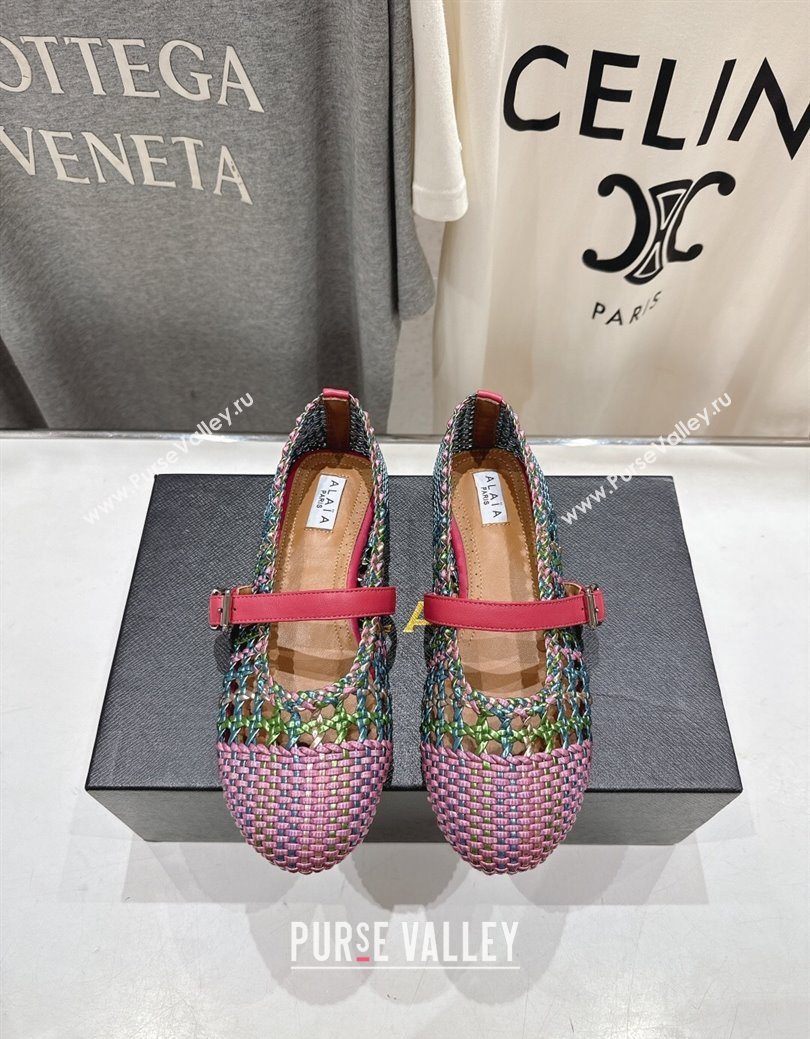 Alaia Woven Ballet Flats Purple/Multicolor 2025 AL070902 (syt-250827085)
