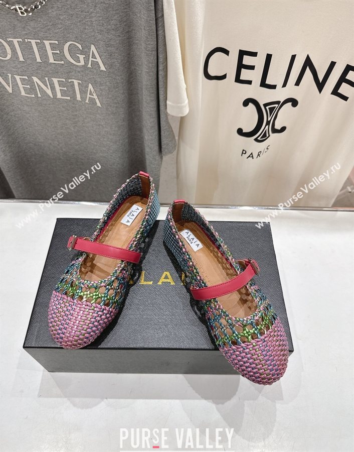 Alaia Woven Ballet Flats Purple/Multicolor 2025 AL070902 (syt-250827085)