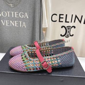 Alaia Woven Ballet Flats Purple/Multicolor 2025 AL070902 (syt-250827085)