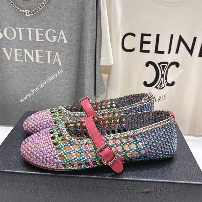 Alaia Woven Ballet Flats Purple/Multicolor 2025 AL070902 (syt-250827085)