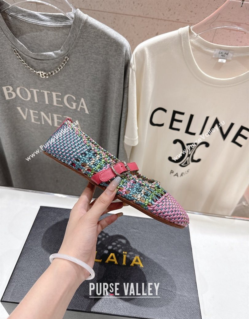 Alaia Woven Ballet Flats Purple/Multicolor 2025 AL070902 (syt-250827085)