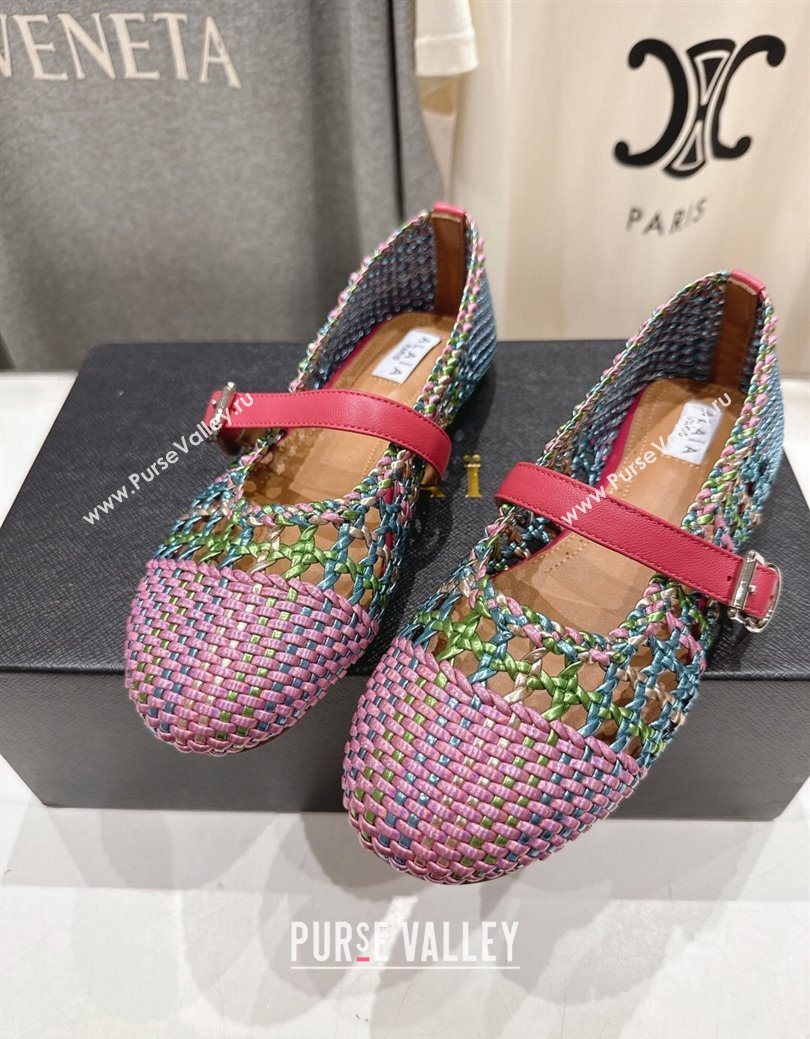 Alaia Woven Ballet Flats Purple/Multicolor 2025 AL070902 (syt-250827085)