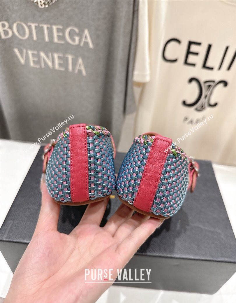 Alaia Woven Ballet Flats Purple/Multicolor 2025 AL070902 (syt-250827085)