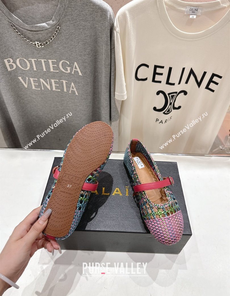 Alaia Woven Ballet Flats Purple/Multicolor 2025 AL070902 (syt-250827085)