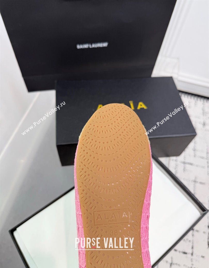 Alaia Woven Ballet Flats Beige/Pink 2025 AL082703 (KER-250827095)
