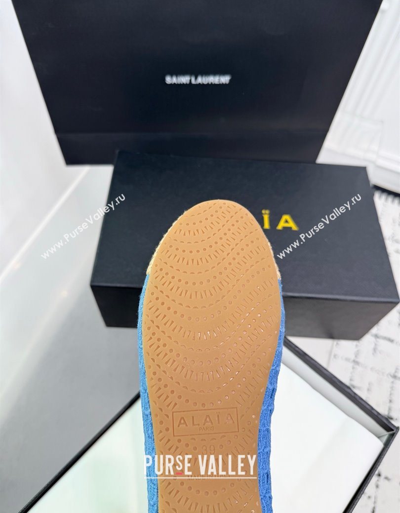 Alaia Woven Ballet Flats Beige/Blue 2025 AL082703 (KER-250827096)