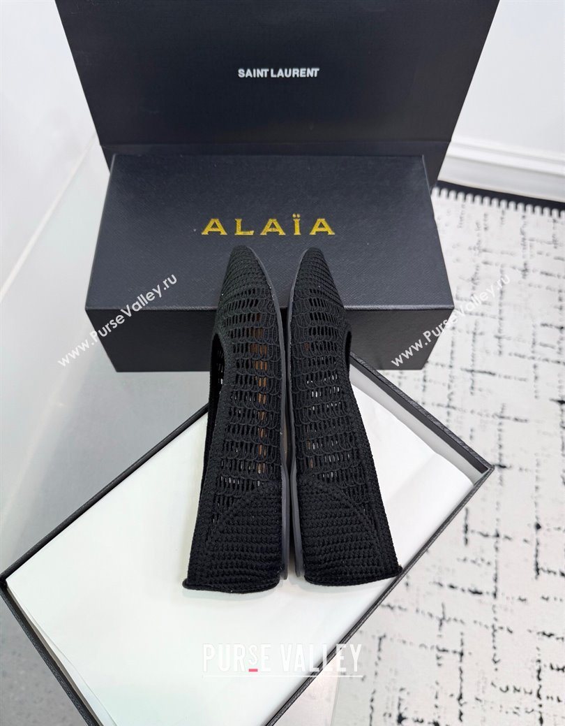Alaia Woven Ballet Flats Black2 2025 AL082703 (KER-250827097)